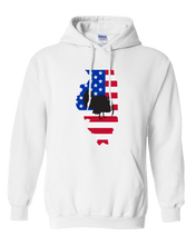 Load image into Gallery viewer, Pullover Hooded Sweatshirt Illinois White Turkey Vibrant Design High Quality Tight Knit Ring Spun Low Maintenance Cotton Printed With The Newest Available Color Transfer Technology