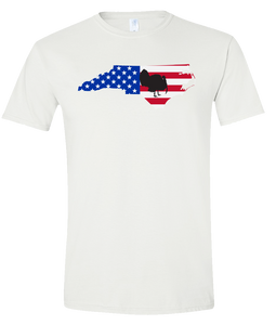 Short Sleeve T-Shirt North Carolina White Turkey Vibrant Design High Quality Tight Knit Ring Spun Low Maintenance Cotton Printed With The Newest Available Color Transfer Technology