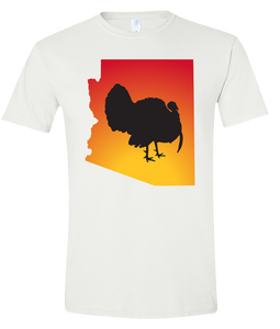 Short Sleeve T-Shirt Arizona White Turkey Vibrant Design High Quality Tight Knit Ring Spun Low Maintenance Cotton Printed With The Newest Available Color Transfer Technology