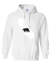 Load image into Gallery viewer, Pullover Hooded Sweatshirt California White Black Bear Vibrant Design High Quality Tight Knit Ring Spun Low Maintenance Cotton Printed With The Newest Available Color Transfer Technology