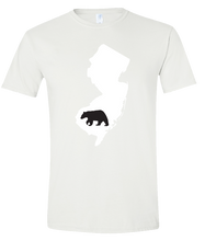 Load image into Gallery viewer, Short Sleeve T-Shirt New Jersey White Black Bear Vibrant Design High Quality Tight Knit Ring Spun Low Maintenance Cotton Printed With The Newest Available Color Transfer Technology