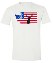 Load image into Gallery viewer, Short Sleeve T-Shirt Washington White Mule Deer Vibrant Design High Quality Tight Knit Ring Spun Low Maintenance Cotton Printed With The Newest Available Color Transfer Technology