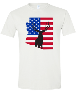 Short Sleeve T-Shirt Arizona White Mule Deer Vibrant Design High Quality Tight Knit Ring Spun Low Maintenance Cotton Printed With The Newest Available Color Transfer Technology