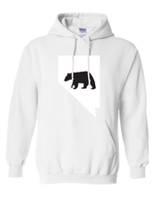 Load image into Gallery viewer, Pullover Hooded Sweatshirt Nevada White Black Bear Vibrant Design High Quality Tight Knit Ring Spun Low Maintenance Cotton Printed With The Newest Available Color Transfer Technology