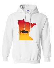 Load image into Gallery viewer, Pullover Hooded Sweatshirt Minnesota White Large Mouth Bass Vibrant Design High Quality Tight Knit Ring Spun Low Maintenance Cotton Printed With The Newest Available Color Transfer Technology
