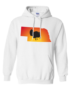 Pullover Hooded Sweatshirt Nebraska White Turkey Vibrant Design High Quality Tight Knit Ring Spun Low Maintenance Cotton Printed With The Newest Available Color Transfer Technology