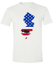 Load image into Gallery viewer, Short Sleeve T-Shirt New Jersey White Large Mouth Bass Vibrant Design High Quality Tight Knit Ring Spun Low Maintenance Cotton Printed With The Newest Available Color Transfer Technology