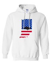 Load image into Gallery viewer, Pullover Hooded Sweatshirt Indiana White Large Mouth Bass Vibrant Design High Quality Tight Knit Ring Spun Low Maintenance Cotton Printed With The Newest Available Color Transfer Technology