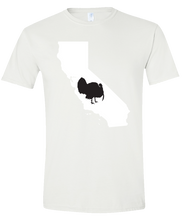 Load image into Gallery viewer, Short Sleeve T-Shirt California White Turkey Vibrant Design High Quality Tight Knit Ring Spun Low Maintenance Cotton Printed With The Newest Available Color Transfer Technology