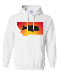 Pullover Hooded Sweatshirt Montana White Large Mouth Bass Vibrant Design High Quality Tight Knit Ring Spun Low Maintenance Cotton Printed With The Newest Available Color Transfer Technology
