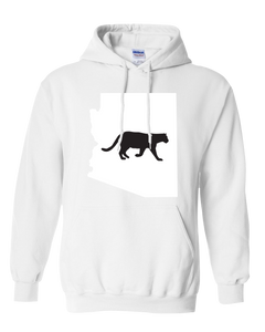 Pullover Hooded Sweatshirt Arizona White Mountain Lion Vibrant Design High Quality Tight Knit Ring Spun Low Maintenance Cotton Printed With The Newest Available Color Transfer Technology