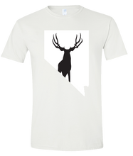 Load image into Gallery viewer, Short Sleeve T-Shirt Nevada White Mule Deer Vibrant Design High Quality Tight Knit Ring Spun Low Maintenance Cotton Printed With The Newest Available Color Transfer Technology
