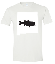 Load image into Gallery viewer, Short Sleeve T-Shirt New Mexico White Large Mouth Bass Vibrant Design High Quality Tight Knit Ring Spun Low Maintenance Cotton Printed With The Newest Available Color Transfer Technology