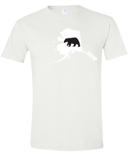 Load image into Gallery viewer, Short Sleeve T-Shirt Alaska White Black Bear Vibrant Design High Quality Tight Knit Ring Spun Low Maintenance Cotton Printed With The Newest Available Color Transfer Technology