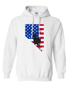 Pullover Hooded Sweatshirt Nevada White Elk Vibrant Design High Quality Tight Knit Ring Spun Low Maintenance Cotton Printed With The Newest Available Color Transfer Technology