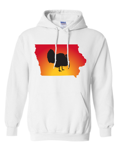 Pullover Hooded Sweatshirt Iowa White Turkey Vibrant Design High Quality Tight Knit Ring Spun Low Maintenance Cotton Printed With The Newest Available Color Transfer Technology