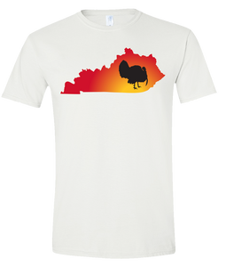 Short Sleeve T-Shirt Kentucky White Turkey Vibrant Design High Quality Tight Knit Ring Spun Low Maintenance Cotton Printed With The Newest Available Color Transfer Technology