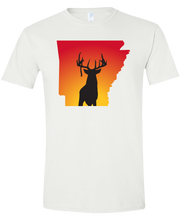 Load image into Gallery viewer, Short Sleeve T-Shirt Arkansas White Whitetail Deer Vibrant Design High Quality Tight Knit Ring Spun Low Maintenance Cotton Printed With The Newest Available Color Transfer Technology