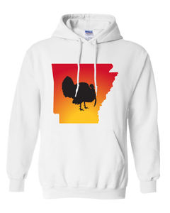 Pullover Hooded Sweatshirt Arkansas White Turkey Vibrant Design High Quality Tight Knit Ring Spun Low Maintenance Cotton Printed With The Newest Available Color Transfer Technology