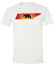 Load image into Gallery viewer, Short Sleeve T-Shirt Tennessee White Black Bear Vibrant Design High Quality Tight Knit Ring Spun Low Maintenance Cotton Printed With The Newest Available Color Transfer Technology