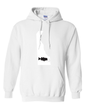 Load image into Gallery viewer, Pullover Hooded Sweatshirt Delaware White Large Mouth Bass Vibrant Design High Quality Tight Knit Ring Spun Low Maintenance Cotton Printed With The Newest Available Color Transfer Technology