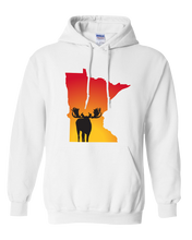 Load image into Gallery viewer, Pullover Hooded Sweatshirt Minnesota White Moose Vibrant Design High Quality Tight Knit Ring Spun Low Maintenance Cotton Printed With The Newest Available Color Transfer Technology