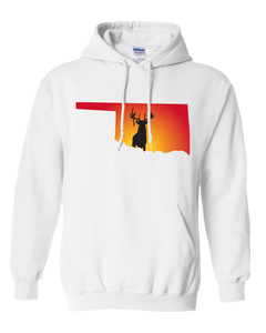 Pullover Hooded Sweatshirt Oklahoma White Whitetail Deer Vibrant Design High Quality Tight Knit Ring Spun Low Maintenance Cotton Printed With The Newest Available Color Transfer Technology