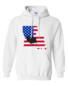 Pullover Hooded Sweatshirt Louisiana White Turkey Vibrant Design High Quality Tight Knit Ring Spun Low Maintenance Cotton Printed With The Newest Available Color Transfer Technology