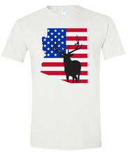 Load image into Gallery viewer, Short Sleeve T-Shirt Arizona White Elk Vibrant Design High Quality Tight Knit Ring Spun Low Maintenance Cotton Printed With The Newest Available Color Transfer Technology