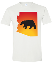 Load image into Gallery viewer, Short Sleeve T-Shirt Arizona White Black Bear Vibrant Design High Quality Tight Knit Ring Spun Low Maintenance Cotton Printed With The Newest Available Color Transfer Technology