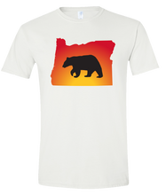 Load image into Gallery viewer, Short Sleeve T-Shirt Oregon White Black Bear Vibrant Design High Quality Tight Knit Ring Spun Low Maintenance Cotton Printed With The Newest Available Color Transfer Technology
