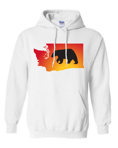 Pullover Hooded Sweatshirt Washington White Black Bear Vibrant Design High Quality Tight Knit Ring Spun Low Maintenance Cotton Printed With The Newest Available Color Transfer Technology