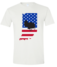 Load image into Gallery viewer, Short Sleeve T-Shirt Indiana White Turkey Vibrant Design High Quality Tight Knit Ring Spun Low Maintenance Cotton Printed With The Newest Available Color Transfer Technology