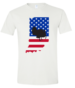 Short Sleeve T-Shirt Indiana White Turkey Vibrant Design High Quality Tight Knit Ring Spun Low Maintenance Cotton Printed With The Newest Available Color Transfer Technology