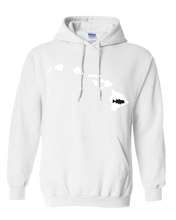 Load image into Gallery viewer, Pullover Hooded Sweatshirt Hawaii White Large Mouth Bass Vibrant Design High Quality Tight Knit Ring Spun Low Maintenance Cotton Printed With The Newest Available Color Transfer Technology