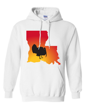 Load image into Gallery viewer, Pullover Hooded Sweatshirt Louisiana White Turkey Vibrant Design High Quality Tight Knit Ring Spun Low Maintenance Cotton Printed With The Newest Available Color Transfer Technology