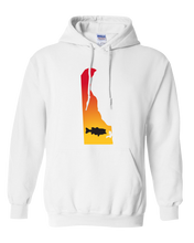 Load image into Gallery viewer, Pullover Hooded Sweatshirt Delaware White Large Mouth Bass Vibrant Design High Quality Tight Knit Ring Spun Low Maintenance Cotton Printed With The Newest Available Color Transfer Technology