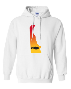 Pullover Hooded Sweatshirt Delaware White Large Mouth Bass Vibrant Design High Quality Tight Knit Ring Spun Low Maintenance Cotton Printed With The Newest Available Color Transfer Technology