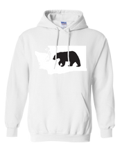 Load image into Gallery viewer, Pullover Hooded Sweatshirt Washington White Black Bear Vibrant Design High Quality Tight Knit Ring Spun Low Maintenance Cotton Printed With The Newest Available Color Transfer Technology