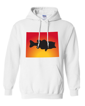 Load image into Gallery viewer, Pullover Hooded Sweatshirt Wyoming White Large Mouth Bass Vibrant Design High Quality Tight Knit Ring Spun Low Maintenance Cotton Printed With The Newest Available Color Transfer Technology