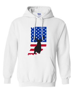 Pullover Hooded Sweatshirt Indiana White Whitetail Deer Vibrant Design High Quality Tight Knit Ring Spun Low Maintenance Cotton Printed With The Newest Available Color Transfer Technology