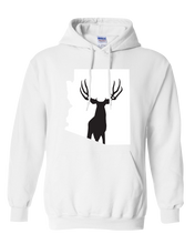 Load image into Gallery viewer, Pullover Hooded Sweatshirt Arizona White Mule Deer Vibrant Design High Quality Tight Knit Ring Spun Low Maintenance Cotton Printed With The Newest Available Color Transfer Technology