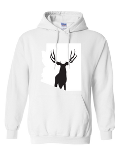 Pullover Hooded Sweatshirt Arizona White Mule Deer Vibrant Design High Quality Tight Knit Ring Spun Low Maintenance Cotton Printed With The Newest Available Color Transfer Technology