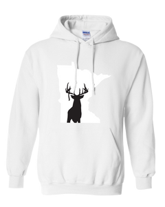 Pullover Hooded Sweatshirt Minnesota White Whitetail Deer Vibrant Design High Quality Tight Knit Ring Spun Low Maintenance Cotton Printed With The Newest Available Color Transfer Technology
