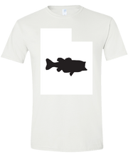 Load image into Gallery viewer, Short Sleeve T-Shirt Utah White Large Mouth Bass Vibrant Design High Quality Tight Knit Ring Spun Low Maintenance Cotton Printed With The Newest Available Color Transfer Technology