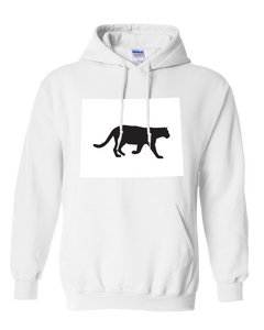Pullover Hooded Sweatshirt Wyoming White Mountain Lion Vibrant Design High Quality Tight Knit Ring Spun Low Maintenance Cotton Printed With The Newest Available Color Transfer Technology