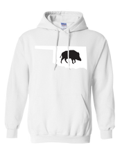 Load image into Gallery viewer, Pullover Hooded Sweatshirt Oklahoma White Wild Hog Vibrant Design High Quality Tight Knit Ring Spun Low Maintenance Cotton Printed With The Newest Available Color Transfer Technology