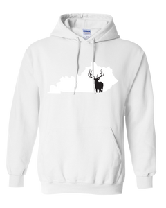 Pullover Hooded Sweatshirt Kentucky White Elk Vibrant Design High Quality Tight Knit Ring Spun Low Maintenance Cotton Printed With The Newest Available Color Transfer Technology