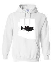 Load image into Gallery viewer, Pullover Hooded Sweatshirt Arizona White Large Mouth Bass Vibrant Design High Quality Tight Knit Ring Spun Low Maintenance Cotton Printed With The Newest Available Color Transfer Technology