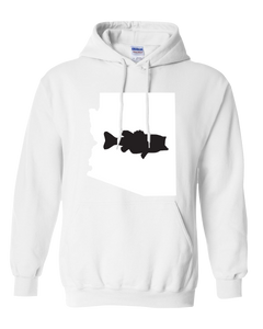 Pullover Hooded Sweatshirt Arizona White Large Mouth Bass Vibrant Design High Quality Tight Knit Ring Spun Low Maintenance Cotton Printed With The Newest Available Color Transfer Technology